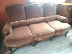 Salon Régence recouvert tissu velours Dralon Prestige