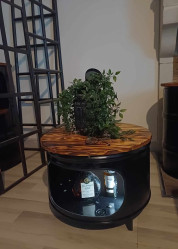 Table basse ronde industriel